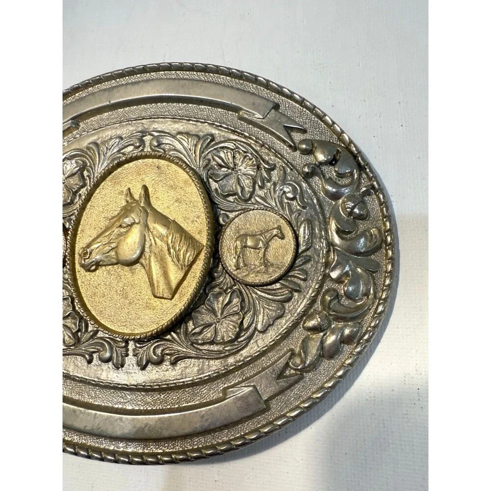 Vintage 1979 LTC Western Prod Co Belt Buckle Bronco Rodeo Horse Cowboy